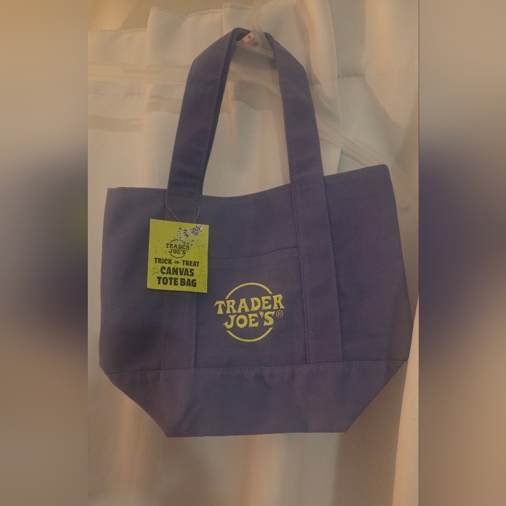 Trader Joe's Purple Canvas Mini Tote Bag